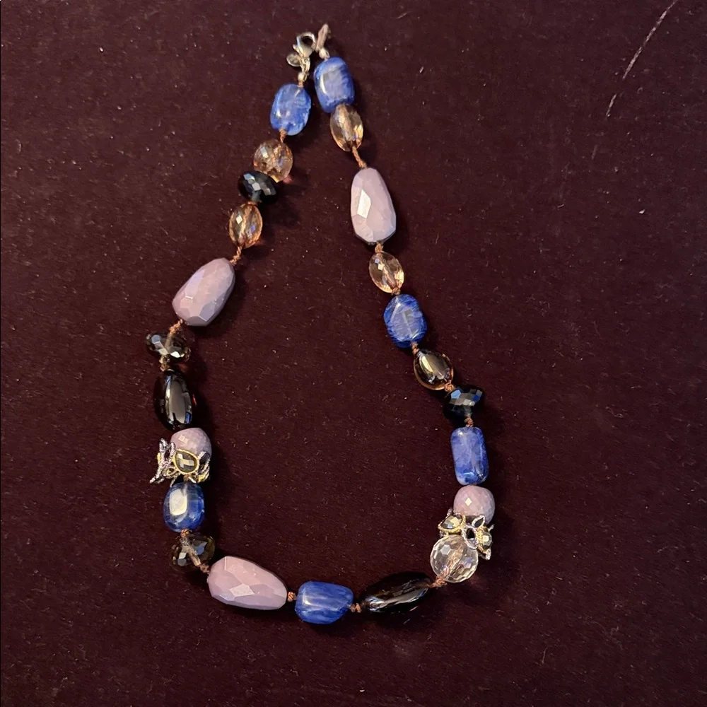 Alexis Bittar Blue and Violet, brown beads 20” vintage - Picture 1 of 1